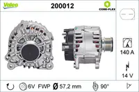 Alternator (14v, 140a) Potrivit Audi A1, A3, A4 B6, A4 B7, A8 D4, Q3, Tt; Chrysler Sebring; Dodge Avenger, Caliber, Journey; Ford Galaxy I; Jeep Compass, Patriot; Seat Alhambra 1.0-4.0 09.95-