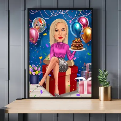 Caricatura Happy Birthday Girl