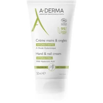 A-Derma Essentials Hand & Nail Cream cremă hidratantă pentru mâini și unghii cu acid hialuronic