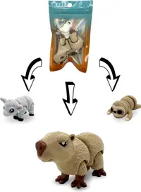 Print 3D de la 3D Morph Lab - Set mini capibara, bej, asortiment