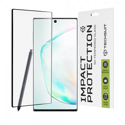 Folie de protectie Ecran Techsuit pentru Samsung Galaxy Note 10+ 5G N976 / Note 10+ N975, Sticla Securizata, Full Glue, 111D, Neagra