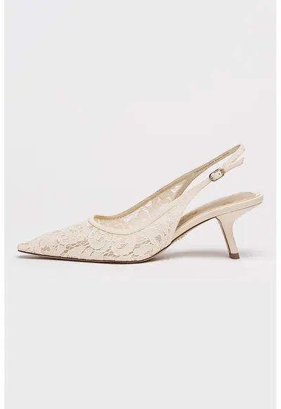 Pantofi slingback cu varf ascutit Bianka - Crem