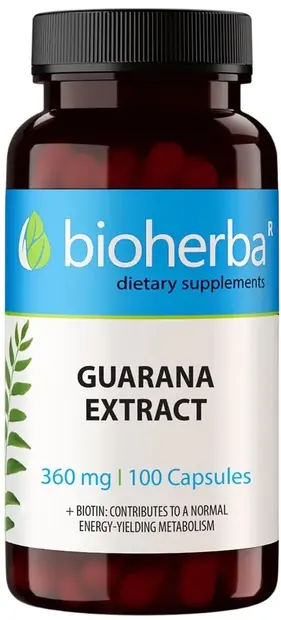 Guarana Extract, 360 mg, 100 capsule, Bioherba