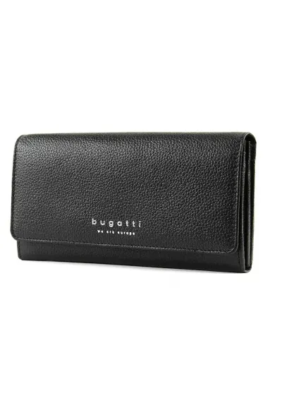 Portofel din piele Linda 16CC - - Negru mat