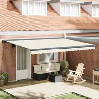 vidaXL Copertină retractabilă Crem 450 × 300 cm Pânză și Aluminiu