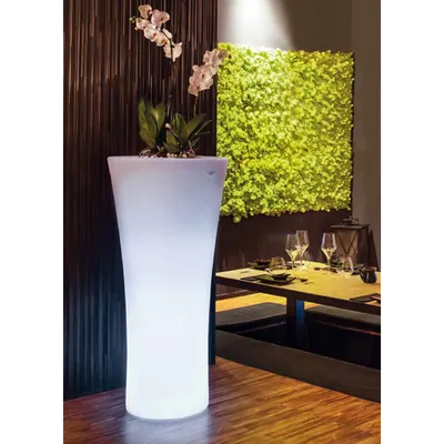 Ghiveci lampa de gradina RECIFE , 1 bec, dulie E27, Diametru 51cm,H105cm Alb