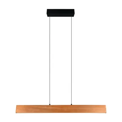 Lustră în culoare naturală LED cu abajur din lemn Edgewood – Trio