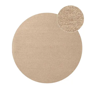 Covor în culoare naturală țesut manual rotund din lână ø 160 cm Puristic Knots – Elle Decoration