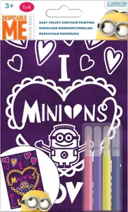 Set creativ Revontuli Toys Oy - Coloreaza singur, Minions, cu contur de catifea