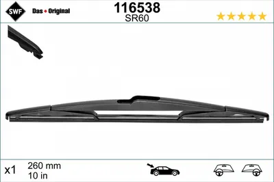 Lamela stergator spate (1 buc) Standard 260mm potrivit FIAT 500E; MITSUBISHI ASX; RENAULT CAPTUR II 01.20