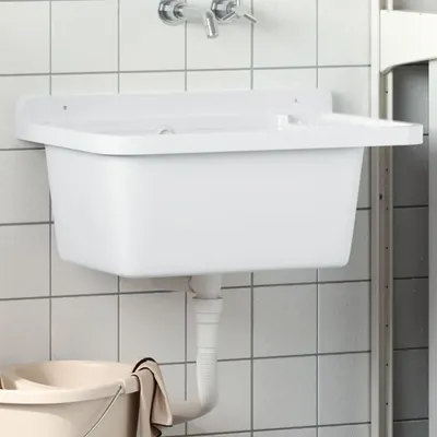 Gossi chiuveta utilitara cu montare pe perete alb 60x40x28 cm rasina