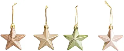 Decorare Eurolamp - Stea, 6,5 cm, 12 bucăți, multicoloră