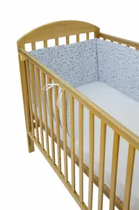 Set protectii patut din bumbac 60x120 cm Baby Bear albastru KidsDecor