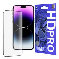 Folie de protectie Ecran Lito HD Pro Clear pentru Apple iPhone 14 Pro Max, Sticla Securizata, Full Glue, Neagra