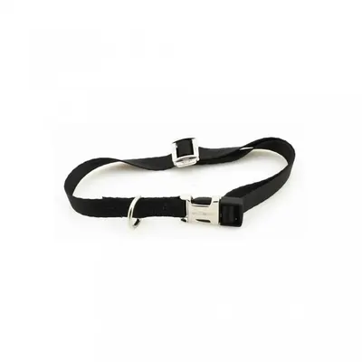 Zgarda nylon Petit Amis, neagra, reglabila, extrem de rezistenta, 35-55 cm x 2 cm