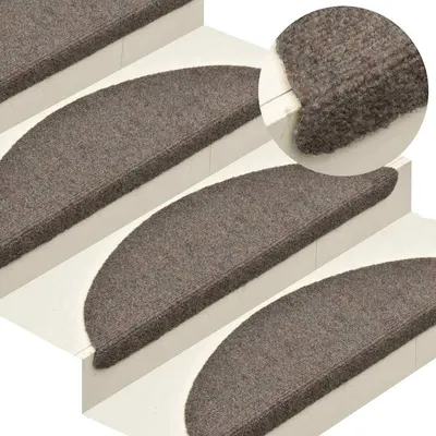 vidaXL Covorașe autoadezive pentru scări, 5 buc., 65x21x4 cm, bej, semirotunde, mari
