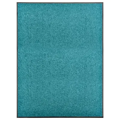 vidaXL Covoraș de ușă lavabil cyan 90x120 cm