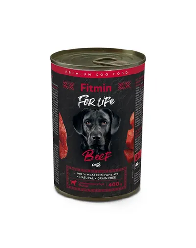 FITMIN For Life Dog pate pentru caini, cu vita 400 g