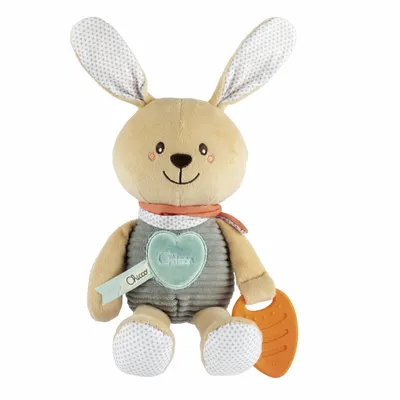 Jucarie copii din plus Chicco My Sweet DouDou multisenzorial cu zornaitoare, bej, 0luni+
