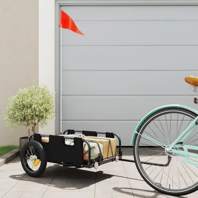 Gossi remorca de bicicleta, negru, textil oxford si fier
