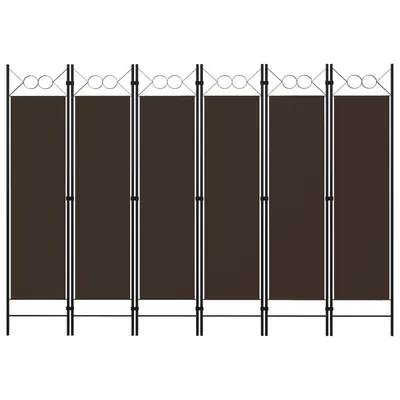 vidaXL Paravan de cameră cu 6 panouri, maro, 240 x 180 cm