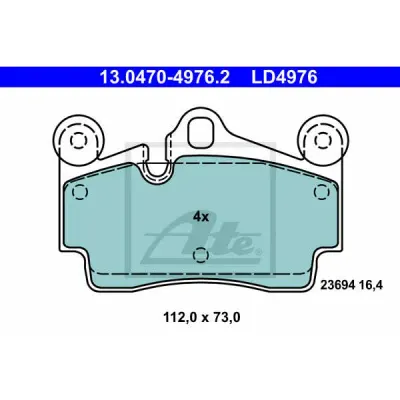 Set placute frana, frana disc ATE 13.0470-4976.2