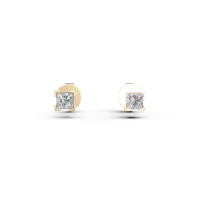 Cercei din aur galben cu diamante princess de 0.29ct