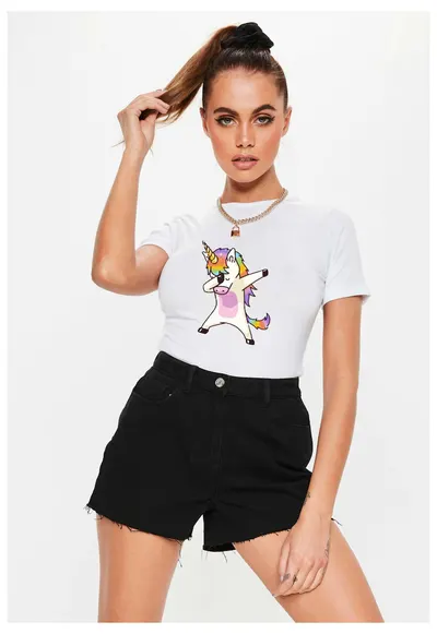 Tricou dama alb - Cool Unicorn