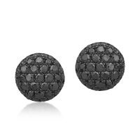 Cercei din aur alb cu diamante negre de 1.03ct