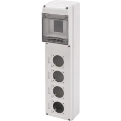 Organizator de santier Q-DIN 5 MODULE - 4 FLANSE-OUTLET STANDARD SOCKET 50x50 mm- IP65
