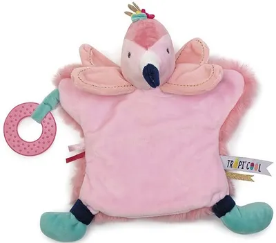 Jucarie moale de imbratisat Eurekakids - cu activitati, Flamingo