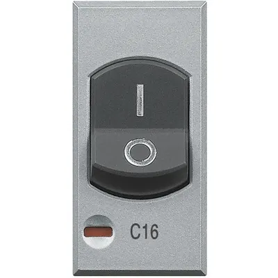 Intrerupator Automat cu Declansator Magneto-Termic 1m 1p+n 16a 3000a Aluminiu Bticino Axolute