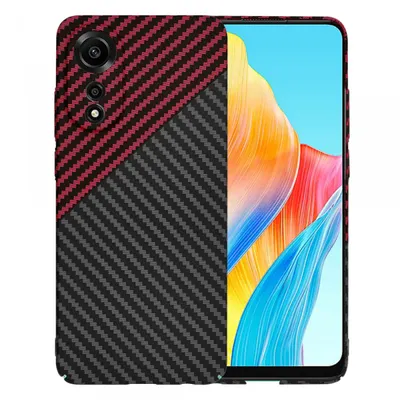 Husa pentru Oppo A78 4G, Techsuit, Carbonite FiberShell, Neagra Rosie