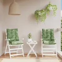 vidaXL Perne de scaun spătar jos, 2 buc., model frunze, textil oxford