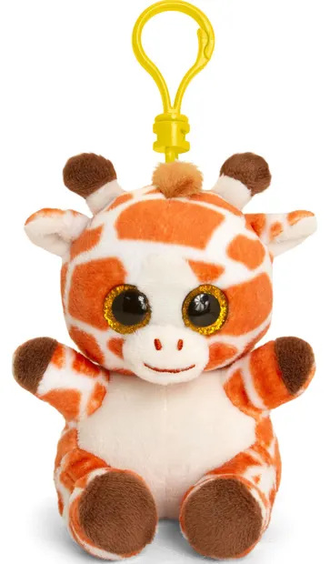 Jucarie de plus cu clips pentru rucsac Jucarii Keel - Girafa, 12 cm