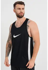 Top cu cu model monograma si tehnologie Dri FIT pentru baschet - Alb/Negru