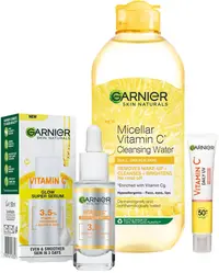 Garnier Skin Naturals Set - Apă micelară, ser și fluid, SPF50, 400 + 30 + 40 ml