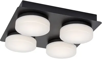 LED Plafon Rabalux - Attichus 75004, IP 44, 21 W, negru mat