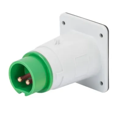 Stecher fisa industriala fixa - IP44 - 2P 32A 20-25V and 40-50V 50-60HZ - GREEN - 4H - Strangere cu surub
