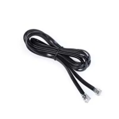 Telephone Cordnstecher 6/6 2m Black Cavo Nero Piatto 4p - 2m