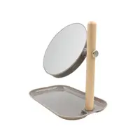 Oglindă machiaj, Bathroom Solution, 15.5 x 22 cm, culoarea gri