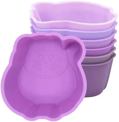 Set forme din silicon pentru alimente Melii – Pisică, 6 bucăți