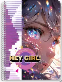 Caiet spiralat Black&White Manga Girl - A5, 80 foi, sortiment