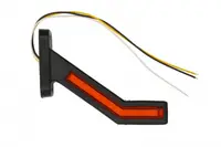 Lumina clarificare stanga, portocaliu rosu alb, LED, suprafata, lungime cablu 400mm, cu brat lung, 12 24V (cu functie de semnalizator spate)