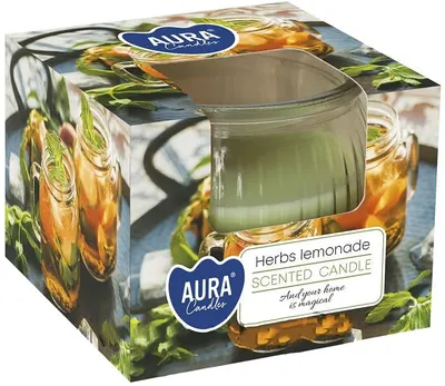 Lumânare parfumată Bispol Aura - Herbs Lemonade, 80 g