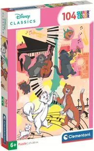 Puzzle pentru copii Clementoni din 104 piese - Pisicile aristocrate