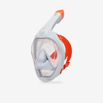 Mască snorkeling scufundări Easybreath 900 Gri portocaliu