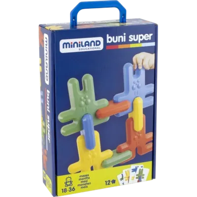 Iepurasi mari de imbinat si construit, 18 luni+, 8 bucati, Miniland educational 32224