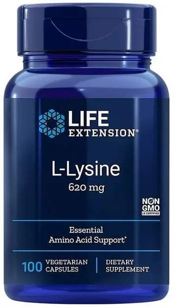 L-Lysine, 620 mg, 100 vege capsule, Life Extension