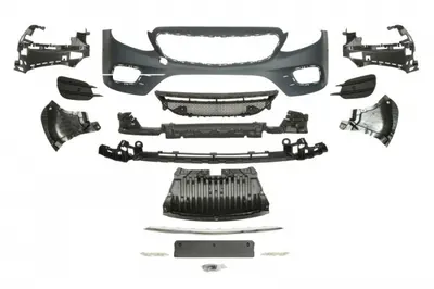 Bara (Fata, AMG, cu grilaje; cu intarire; cu paranteze de montaj, cu orificii senzori parcare, negru grunduit) potrivit MERCEDES E ALL-TERRAIN (S213) 01.16
